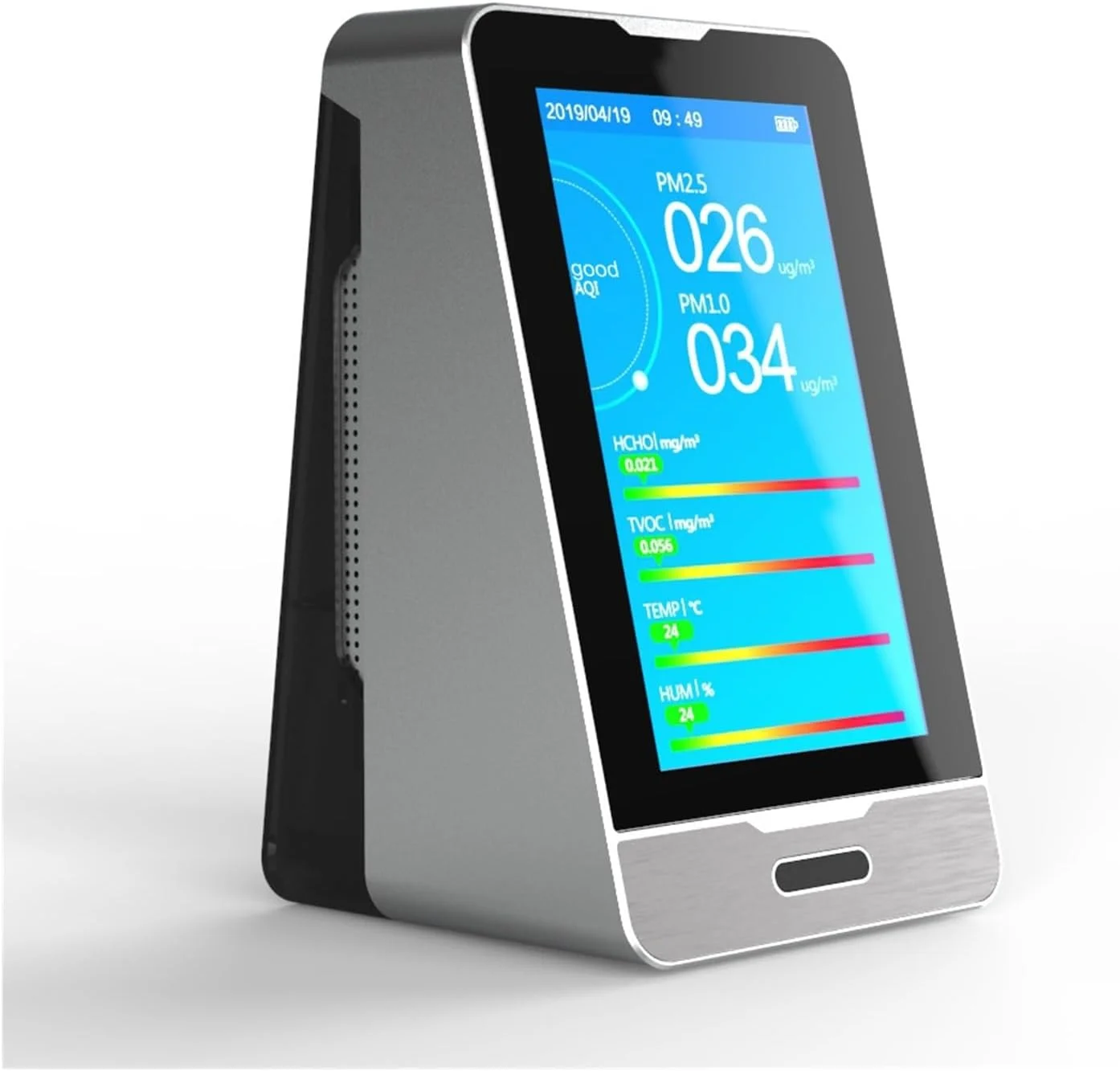 دستگاه مانیتور کیفیت هوا DM73A، ردیاب دی اکسید کربن قابل حمل PM2.5، تستر دیجیتال کیفیت هوا، با صفحه نمایش LCD، عمر باتری طولانی