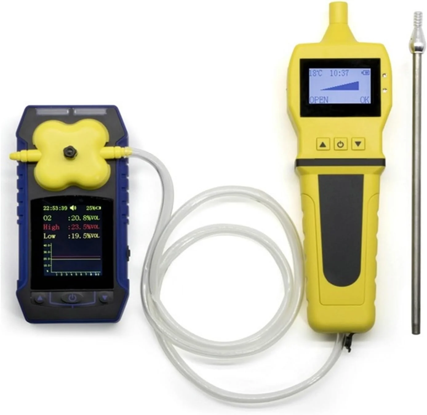 دستگاه نظارت بر کیفیت هوا 4 در 1، تحلیلگر گاز، دستگاه نظارت بر کیفیت هوای قابل حمل، صفحه نمایش LCD با تراکم بالا، آشکارساز نشت گاز مرکب قابل اشتعال، اندازه گیری خودکار (BH4S با BHGSP) (BH4S با BHGSP 1)