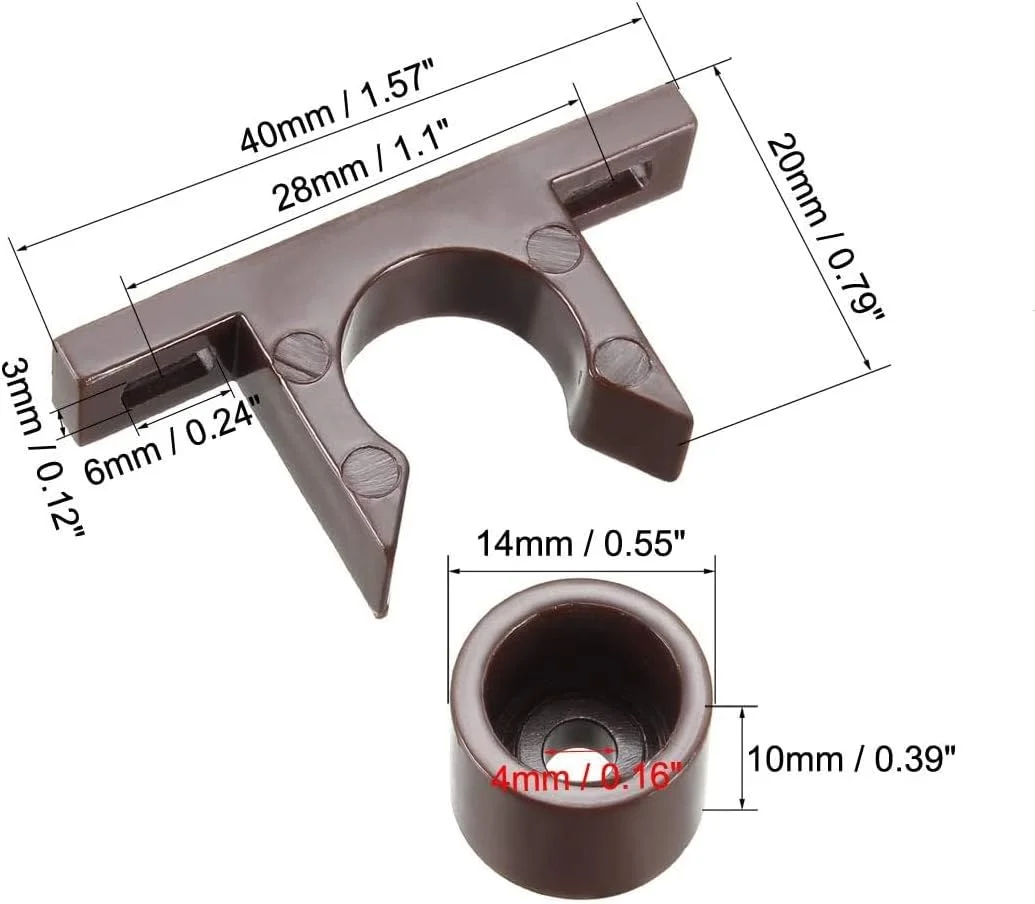 XYWHPGV درب کابینت مبلمان تک غلتکی پلاستیکی ABS قهوه ای 20 عددی (20225 69a7e 7861d d3ef4 1787a 16cfc