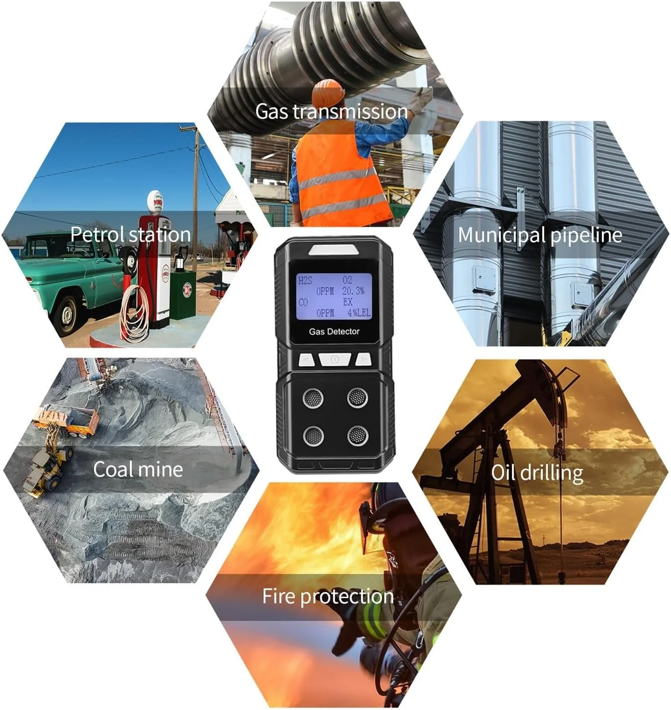 دستگاه قابل حمل نظارت بر کیفیت هوا با 4 حسگر گاز قابل شارژ، دستگاه نظارت بر گازهای متعدد، دستگاه تست کیفیت هوا و آنالایزر با دقت بالا و عمر باتری طولانی