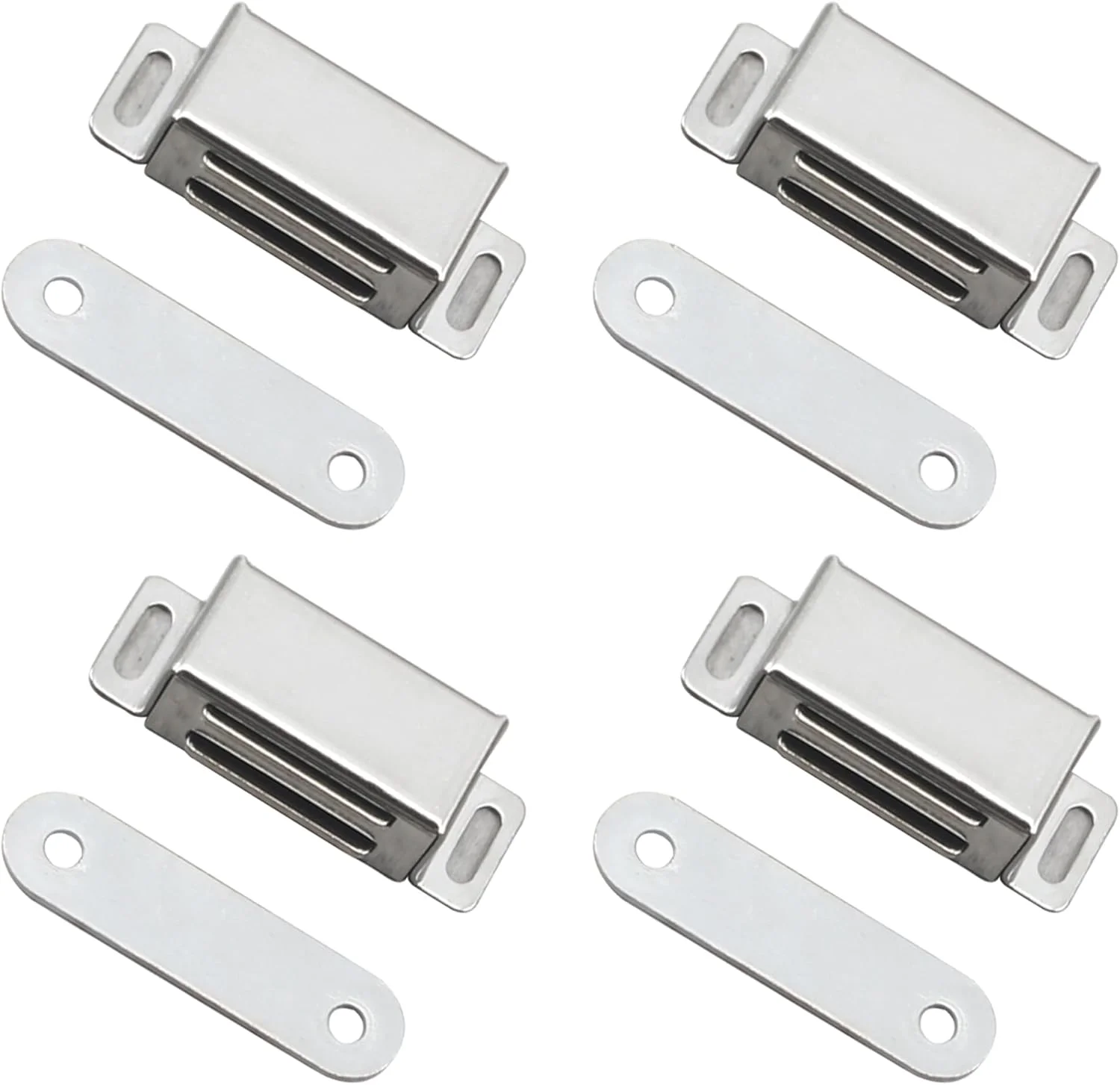 بسته 4 عددی مگنت درب Xiciki، مگنت برای درب کابینت، بست مغناطیسی، کشوهای استیل ضد زنگ، مگنت کابینت، مگنت مبلمان، مگنت درب