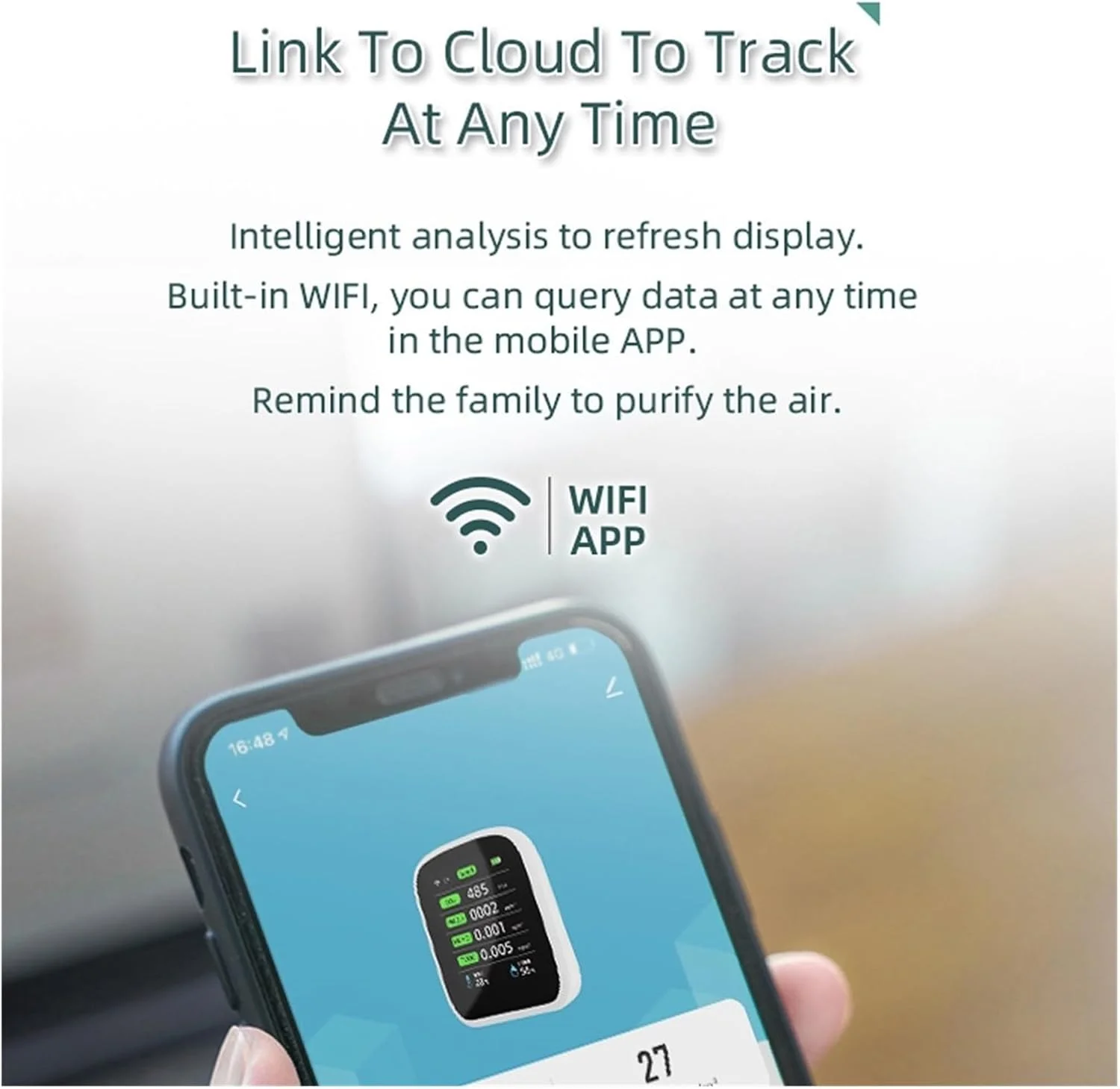 دستگاه مانیتورینگ کیفیت هوا 8 در 1 PM1.0 PM2.5 PM10 CO2 TVOC HCHO تستر دما و رطوبت دستگاه قابل حمل اندازه گیری کیفیت هوا دی اکسید کربن اندازه گیری خودکار