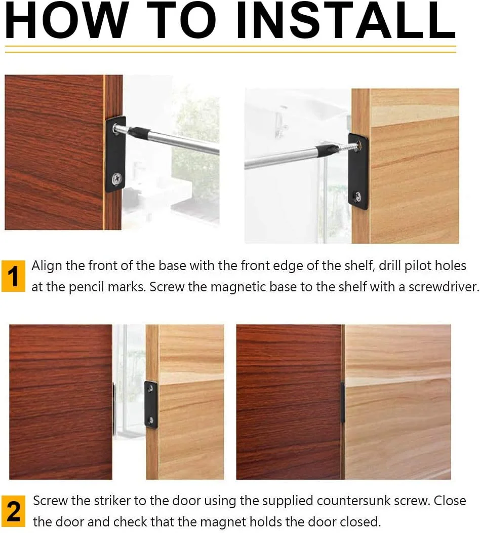 مگنت درب کابینت WOFTD، قفل مغناطیسی فوق العاده نازک برای درب کمد، کابینت آشپزخانه، درب کشو، بستن درب مغناطیسی (4 عدد مشکی) مگنت درب کابینت WOFTD، قفل مغناطیسی فوق العاده نازک برای درب کمد، کابینت آشپزخانه، درب کشو، بستن درب مغناطیسی (4 عدد مشکی)