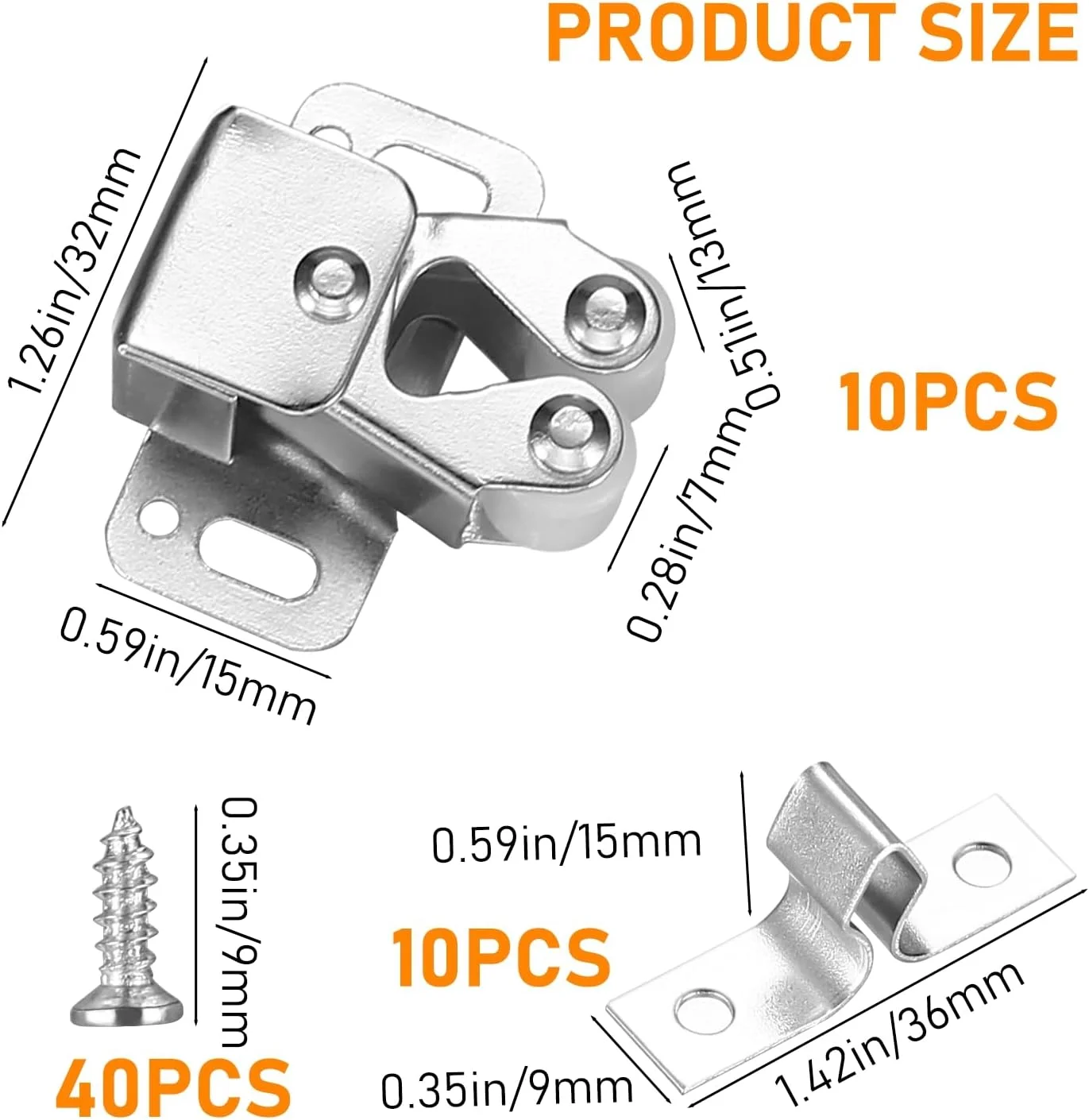 XhjzgcTech بسته 10 عددی قفل کابینت دو غلتکی، بست مبلمان، قفل درب کابینت، قفل درب دو غلتکی، بست درب برای درب کمد لباس XhjzgcTech بسته 10 عددی قفل کابینت دو غلتکی، بست مبلمان، قفل درب کابینت، قفل درب دو غلتکی، بست درب برای درب کمد لباس