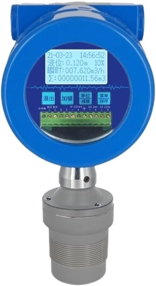 فلومتر آب، فلومتر التراسونیک یکپارچه کانال باز، فلومتر فاضلاب آبیاری زمین های کشاورزی 4-20 میلی آمپر با کابل 10 متری (نوع ورودی)
