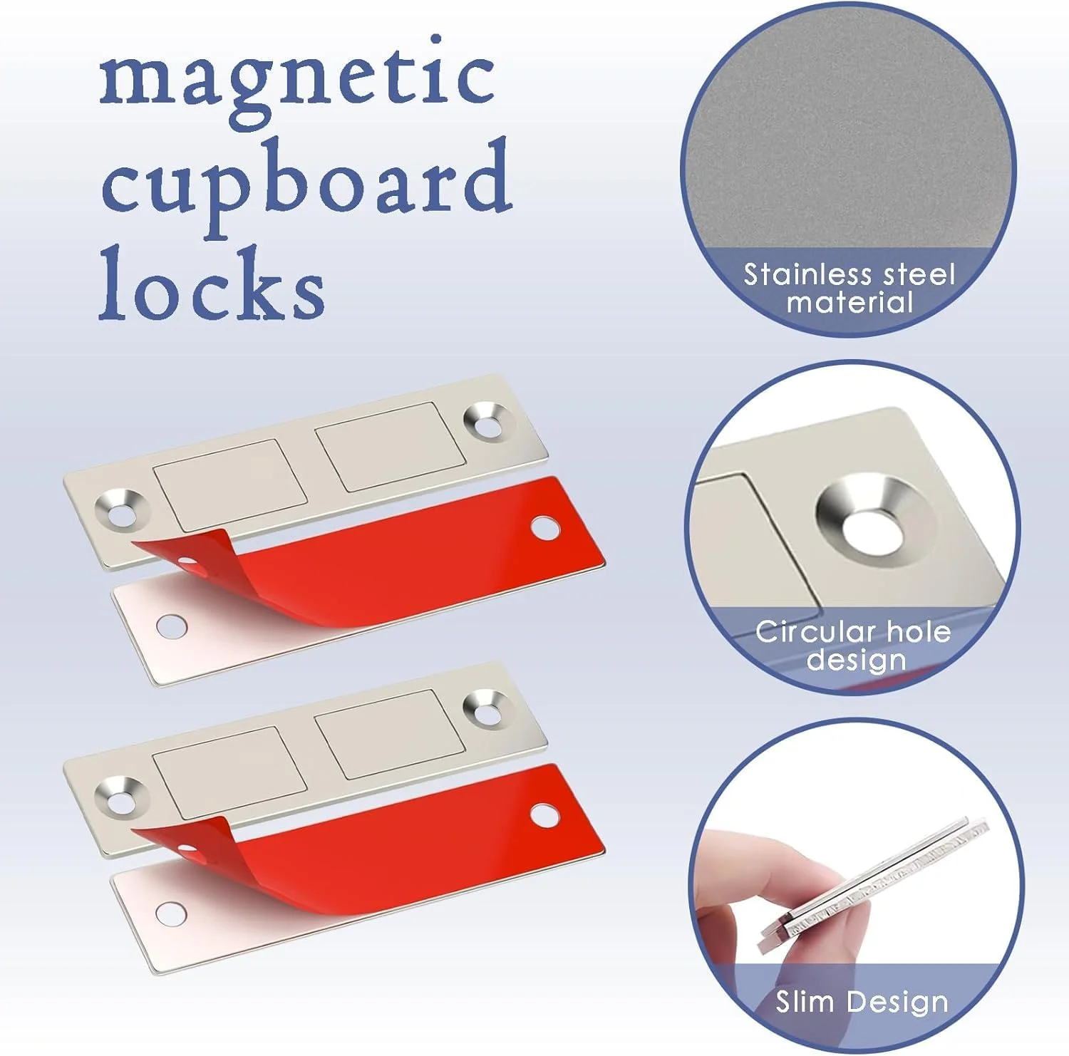 بسته 2 عددی قفل مگنتی فوق العاده نازک WSTELHH برای درب کابینت، بست مگنتی کشو برای کمد لباس، قفل مگنتی باریک دوتایی برای بستن درب کمد مبلمان بسته 2 عددی قفل مگنتی فوق العاده نازک WSTELHH برای درب کابینت، بست مگنتی کشو برای کمد لباس، قفل مگنتی باریک دوتایی برای بستن درب کمد مبلمان
