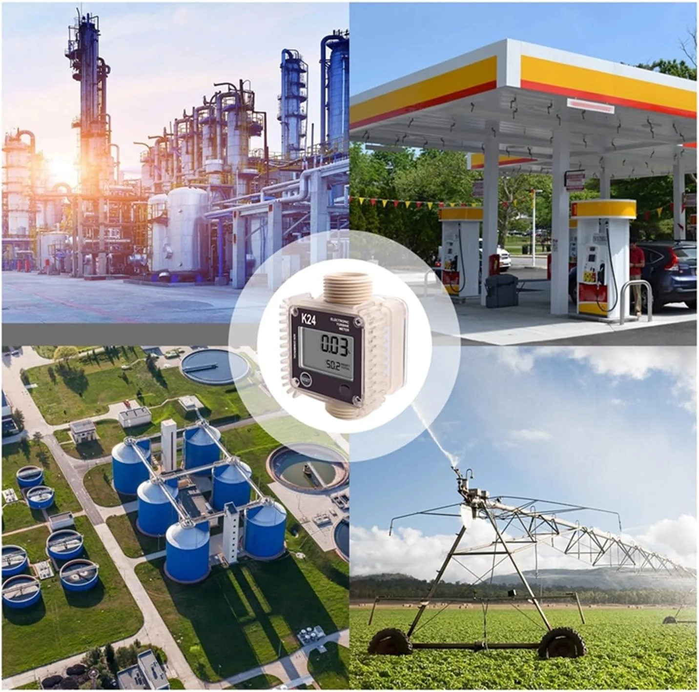 فلومتر آب، K24 مقیاس جریان سوخت دیجیتال برای روغن، اندازه گیری آب مایع برای مواد شیمیایی