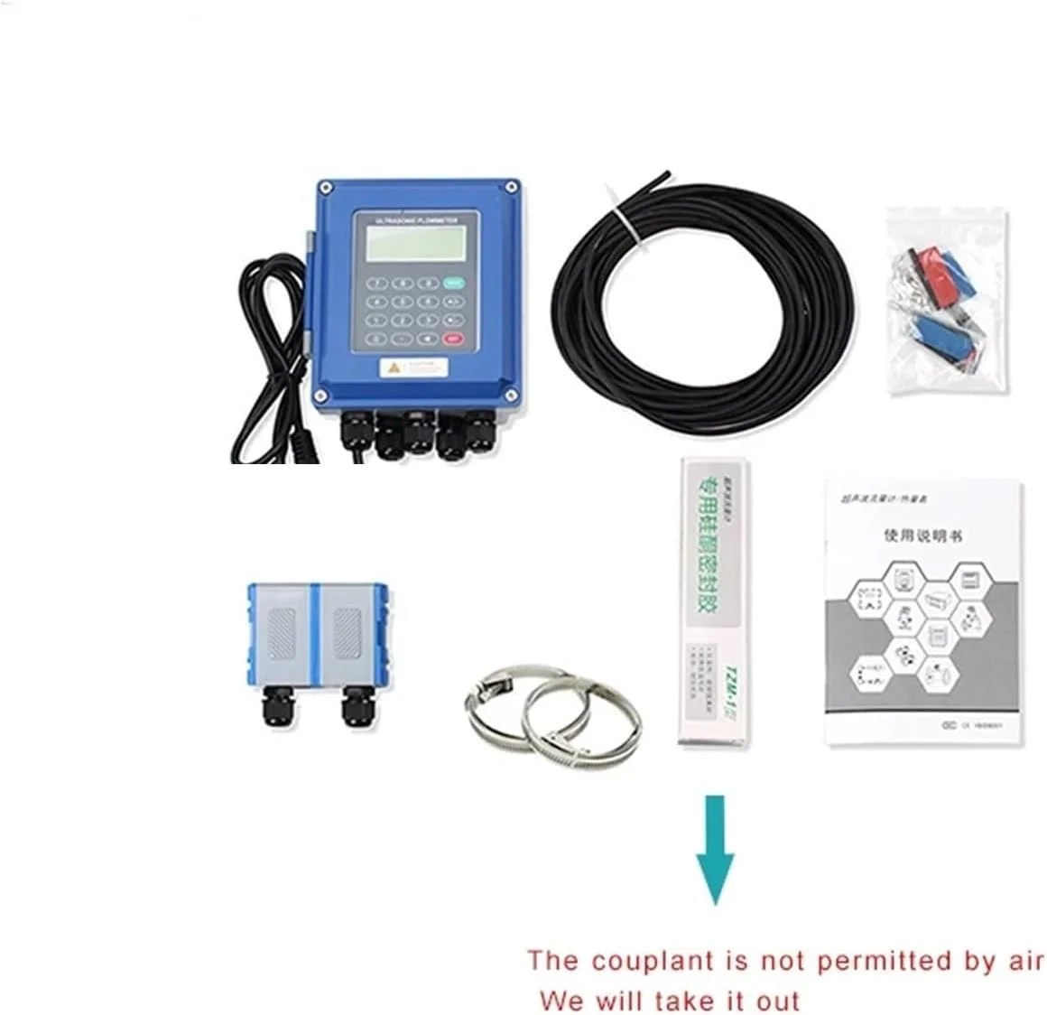 فلومتر دیجیتال التراسونیک صنعتی جدا از هم سنسور جریان آب ثابت JUF-2000B