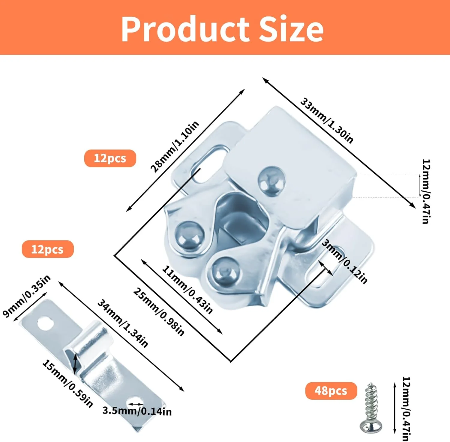 بسته 15 عددی قفل دو غلتکی درب کابینت WEFINEST، قفل کشو برای کمپینگ به همراه پیچ، قفل فشاری فلزی درب کابینت برای قفسه کتاب، کمد، کابینت و جالباسی بسته 15 عددی قفل دو غلتکی درب کابینت WEFINEST، قفل کشو برای کمپینگ به همراه پیچ، قفل فشاری فلزی درب کابینت برای قفسه کتاب، کمد، کابینت و جالباسی