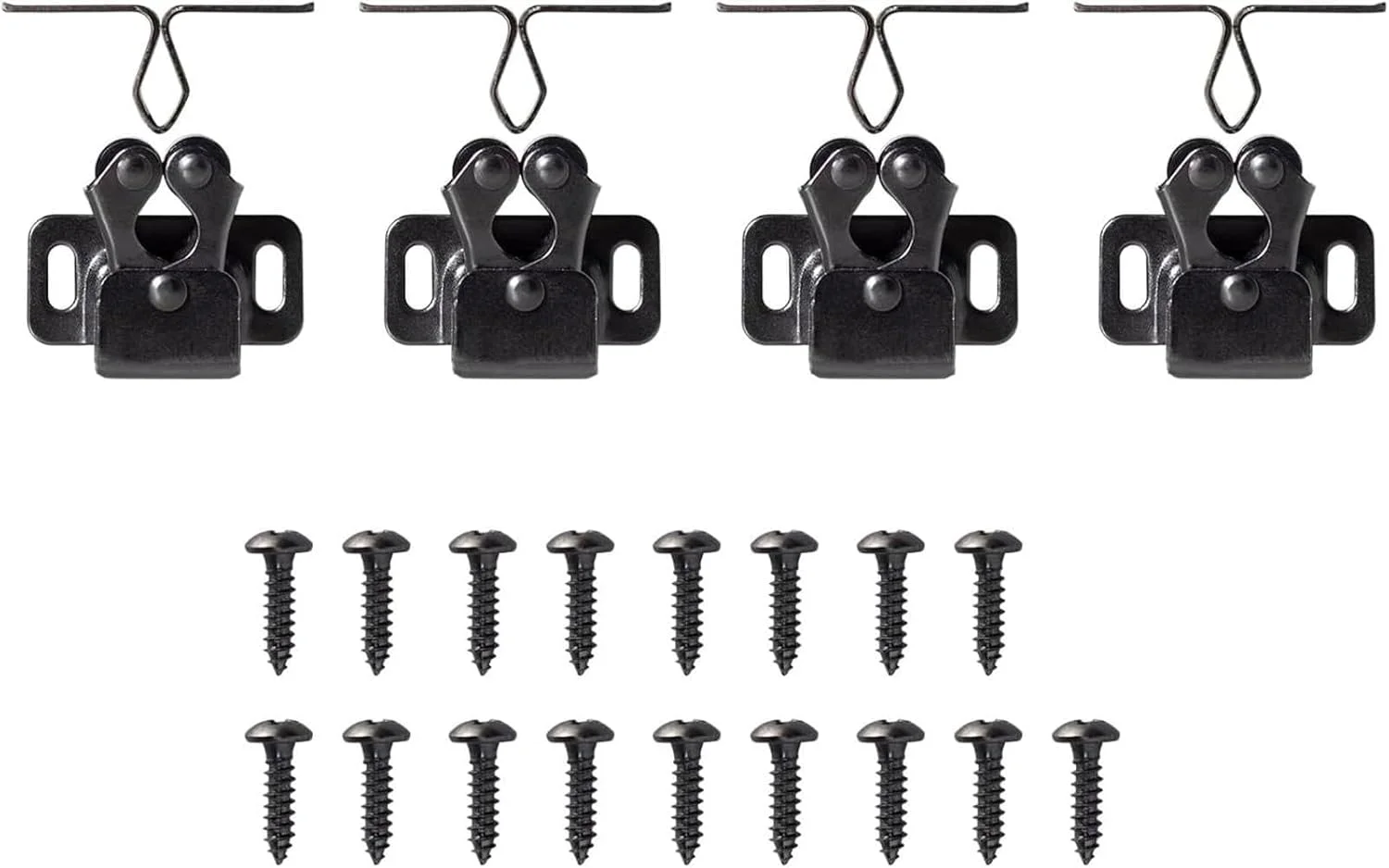 THE WHITE SHOP بست چهارتایی درب کابینت، قفل دو غلتکی سخت افزاری برای درب کمد، کابینت آشپزخانه