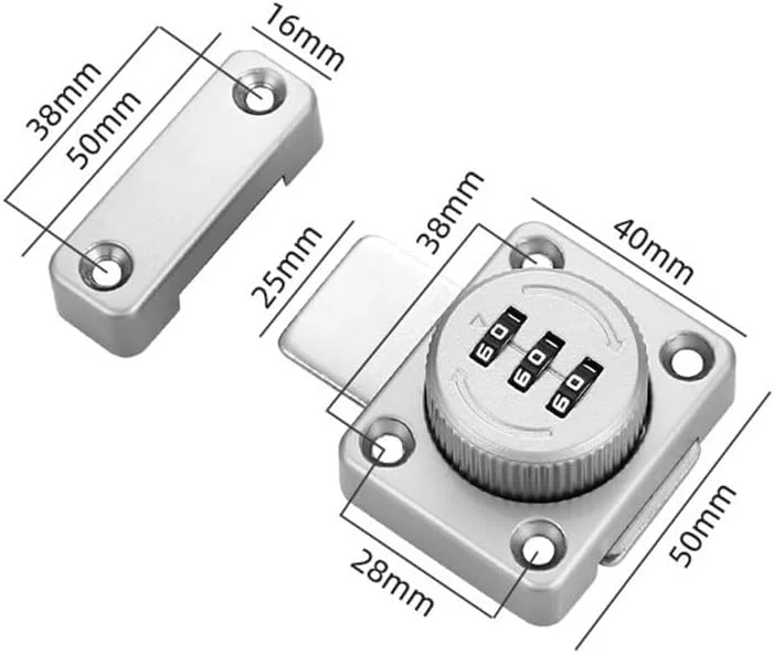 قفل کابینت ترکیبی THE WHITE SHOP، قفل کشوی بدون کلید، نصب آسان، مناسب برای کابینت آشپزخانه، کشوی اداری، مبلمان چوبی، درب یک طرفه و غیره (1 عدد) (مشکی) قفل کابینت ترکیبی THE WHITE SHOP، قفل کشوی بدون کلید، نصب آسان، مناسب برای کابینت آشپزخانه، کشوی اداری، مبلمان چوبی، درب یک طرفه و غیره (1 عدد) (مشکی)
