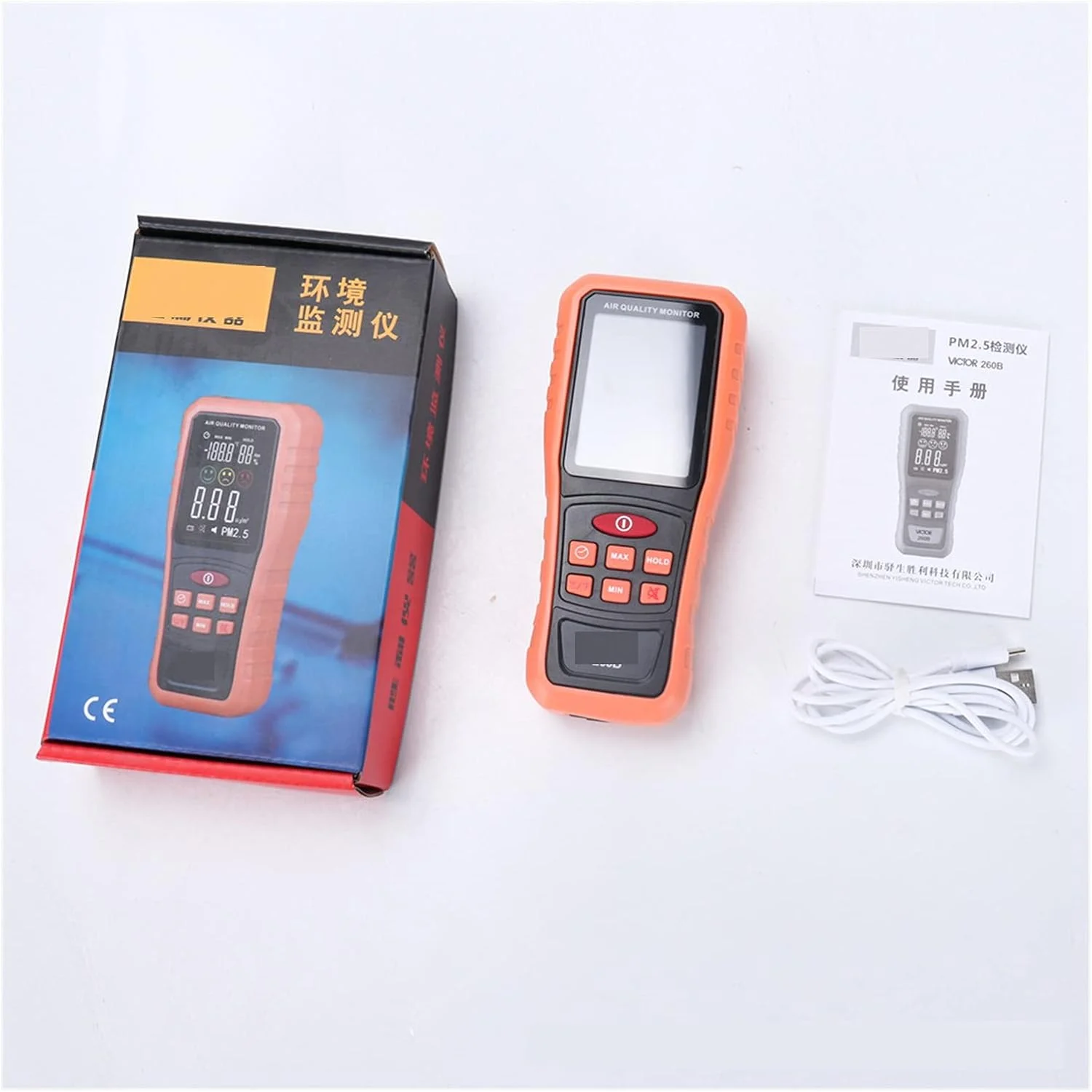 دستگاه تشخیص کیفیت هوا، دستگاه مانیتورینگ کیفیت هوا VC260B، دستگاه ویژه برای استفاده خانگی، دستگاه تست خودکار برای تشخیص PM2.5، سنجش غبار، برای استفاده در منزل، دفتر و مدرسه