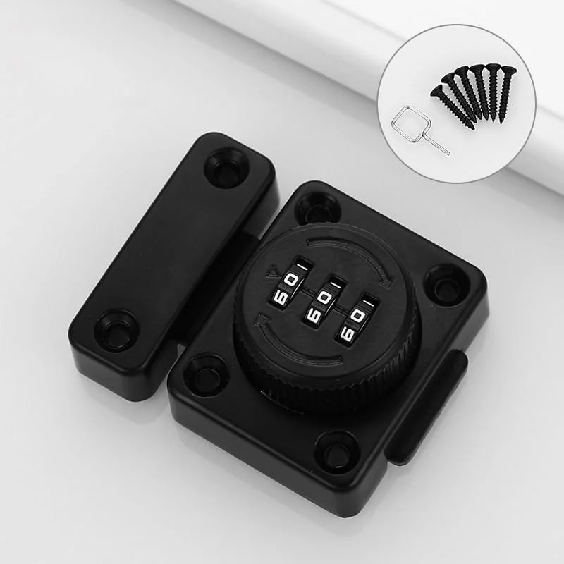 قفل کابینت ترکیبی THE WHITE SHOP، قفل کشوی بدون کلید، نصب آسان، مناسب برای کابینت آشپزخانه، کشوی اداری، مبلمان چوبی، درب یک طرفه و غیره (1 عدد) (مشکی) قفل کابینت ترکیبی THE WHITE SHOP، قفل کشوی بدون کلید، نصب آسان، مناسب برای کابینت آشپزخانه، کشوی اداری، مبلمان چوبی، درب یک طرفه و غیره (1 عدد) (مشکی)