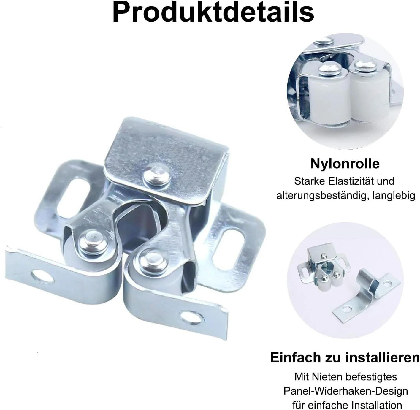 بسته 12 عددی قفل کابینت VZU به همراه 48 پیچ، قفل دو غلتکی درب کمد، قفل فشاری برای درب ها، پنجره ها و کابینت های آشپزخانه