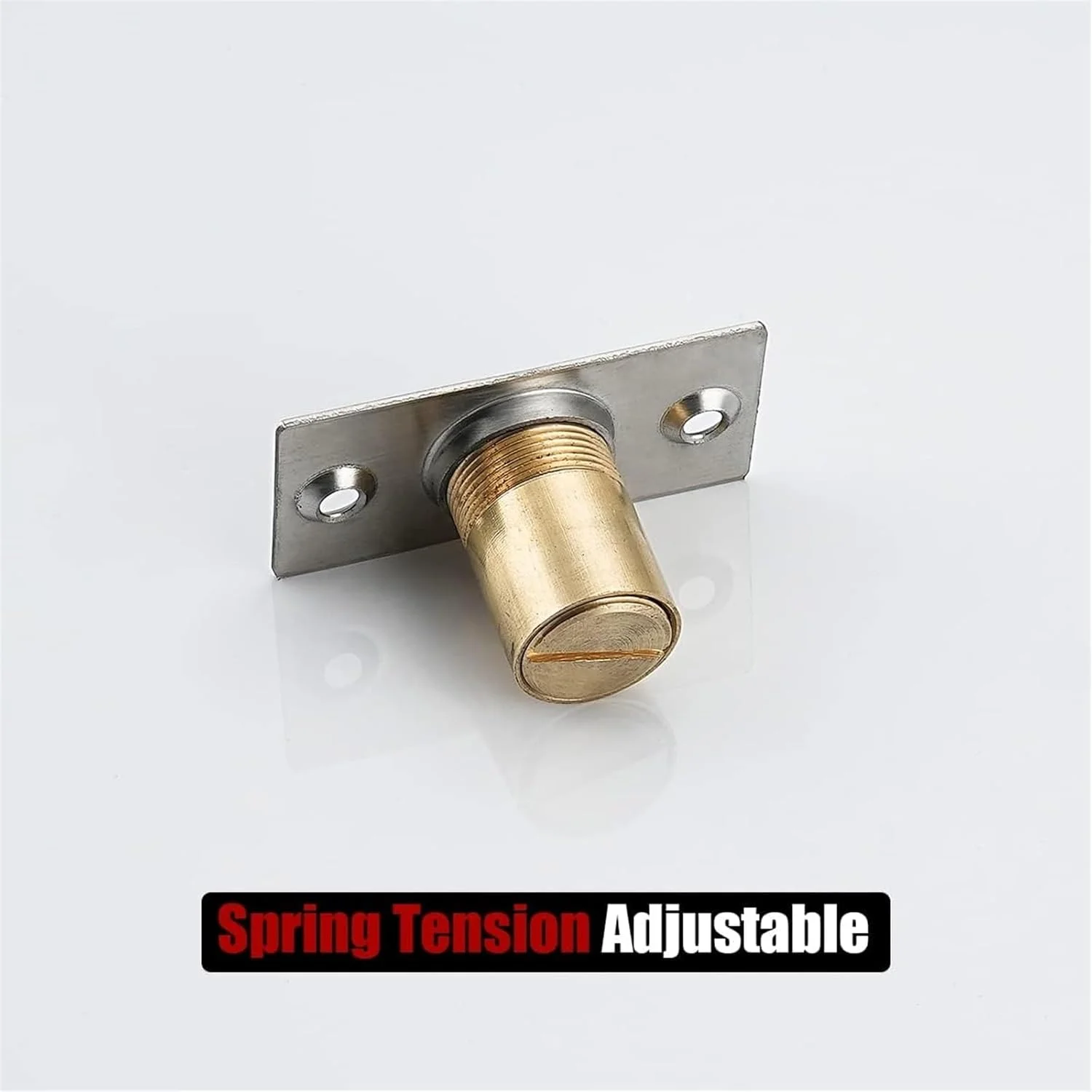 THE WHITE SHOP ست 2 عددی قفل توپی درب برای درب های داخلی، سخت افزار قفل توپی درب کمد، استیل ضد زنگ قابل تنظیم با صفحه ضربه گیر، پرداخت ساتن برس خورده THE WHITE SHOP ست 2 عددی قفل توپی درب برای درب های داخلی، سخت افزار قفل توپی درب کمد، استیل ضد زنگ قابل تنظیم با صفحه ضربه گیر، پرداخت ساتن برس خورده