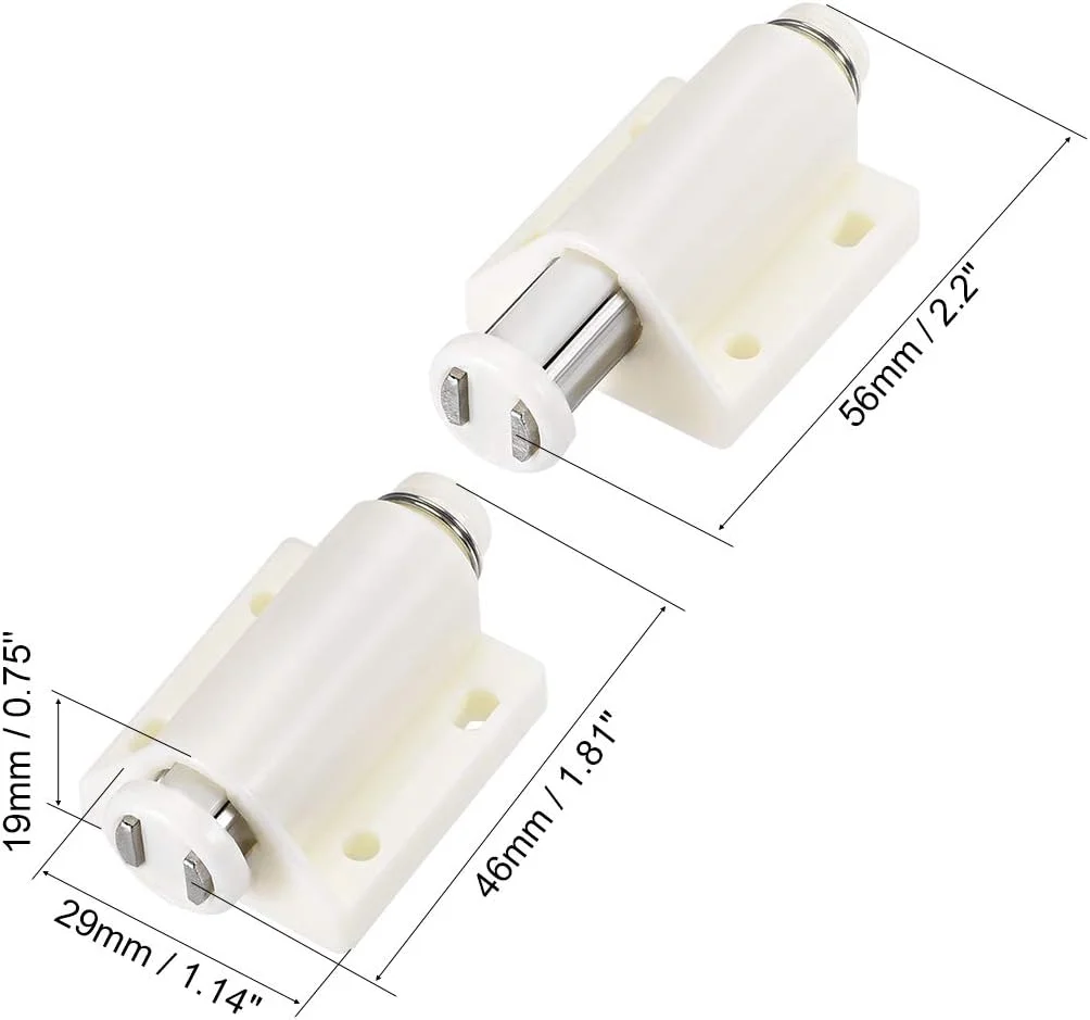 گیره لمسی مگنتی فشاری uxcell برای درب کابینت، کمد و کشو، سفید، 4 عدد