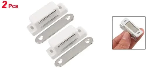 uxcell 2 عدد بست مگنتی درب کابینت پلاستیکی سفید با صفحه فلزی 1.9 اینچی uxcell 2 عدد بست مگنتی درب کابینت پلاستیکی سفید با صفحه فلزی 1.9 اینچی