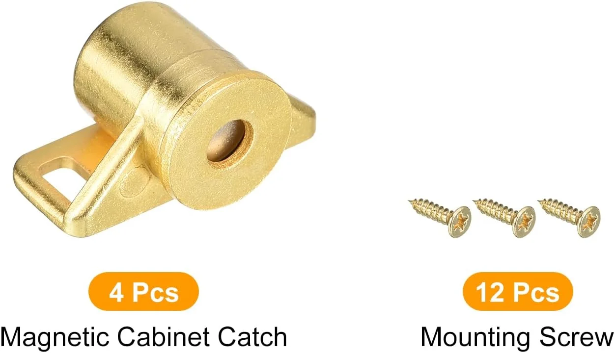 uxcell ست 4 عددی قفل مگنتی درب کابینت آلیاژ روی بست سخت افزاری درب کابینت مغناطیسی برای درب های مبلمان کمد آشپزخانه، طلایی uxcell ست 4 عددی قفل مگنتی درب کابینت آلیاژ روی بست سخت افزاری درب کابینت مغناطیسی برای درب های مبلمان کمد آشپزخانه، طلایی
