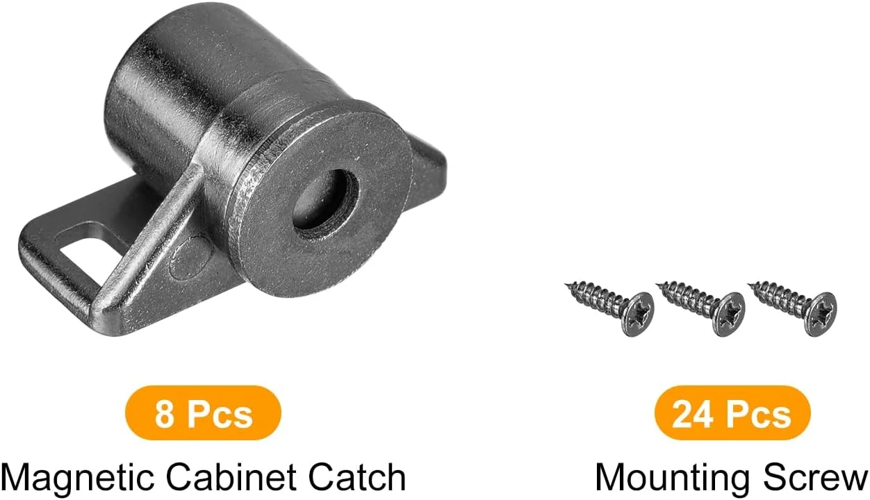 یوکسیل 8 عدد قفل مگنتی درب کابینت آلیاژ روی بست سخت افزاری درب کابینت برای درب های مبلمان کمد آشپزخانه، خاکستری
