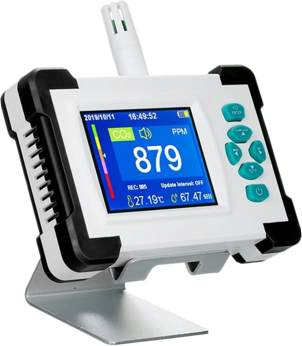 دستگاه مانیتورینگ کیفیت هوا، دستگاه آنالیز گاز قابل حمل، مانیتور هوا، دی اکسید کربن، Hcho، Pm2.5، Tvoc، رطوبت، سنجش ذرات گرد و غبار، عمر باتری طولانی