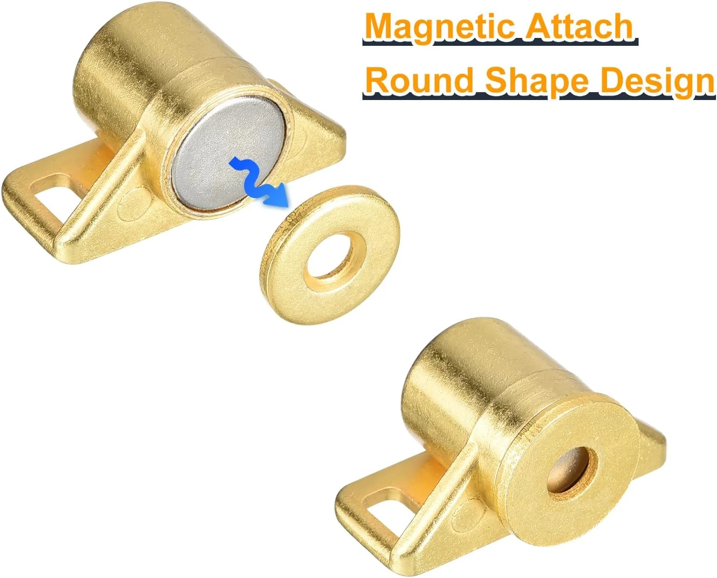 uxcell ست 4 عددی قفل مگنتی درب کابینت آلیاژ روی بست سخت افزاری درب کابینت مغناطیسی برای درب های مبلمان کمد آشپزخانه، طلایی uxcell ست 4 عددی قفل مگنتی درب کابینت آلیاژ روی بست سخت افزاری درب کابینت مغناطیسی برای درب های مبلمان کمد آشپزخانه، طلایی
