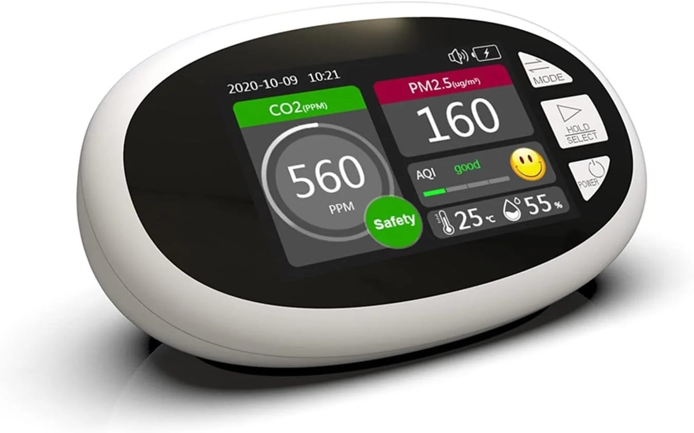 ردیاب کیفیت هوا، ردیاب دی اکسید کربن، آلارم دی اکسید کربن، ردیاب PM2.5 برای خانه، دفتر و مدرسه