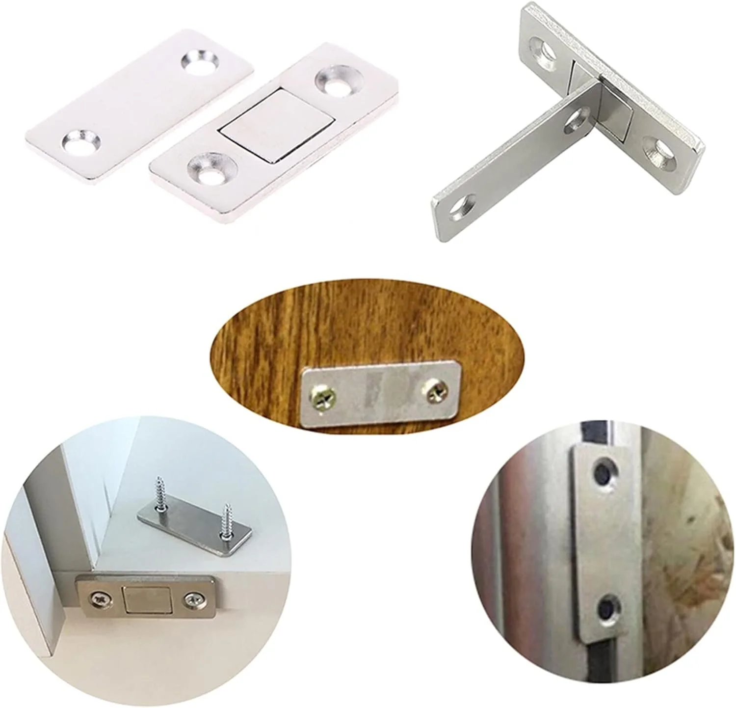 قفل درب آهنربایی UTOYA، بست درب مغناطیسی قوی، مگنت درب برای کابینت و کمد مبلمان، فوق العاده نازک قفل درب آهنربایی UTOYA، بست درب مغناطیسی قوی، مگنت درب برای کابینت و کمد مبلمان، فوق العاده نازک