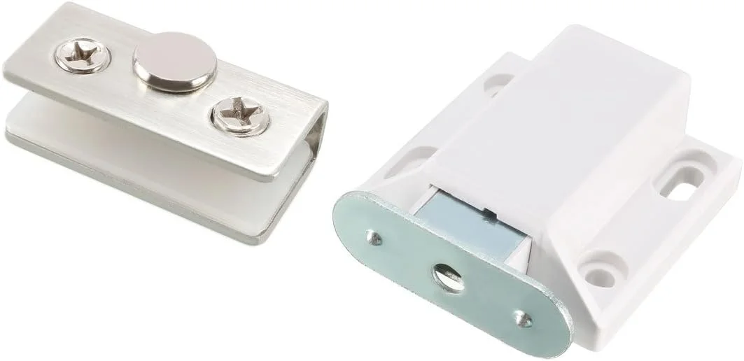 مگنت لمسی درب شیشه ای uxcell با بست پلاستیکی سفید، سایز 5-8 میلی متر