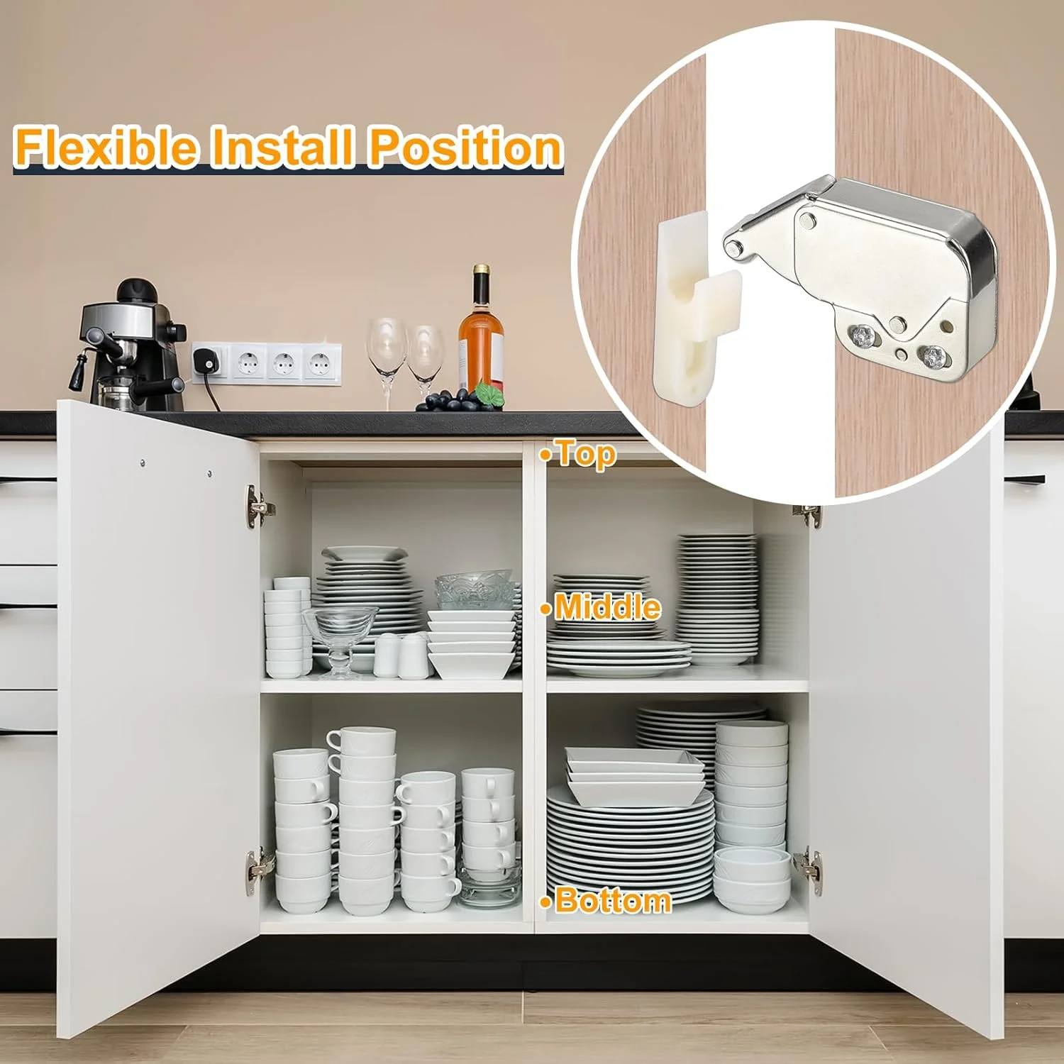 uxcell 10 عدد قفل فشاری برای باز کردن درب، آهن فنری اتوماتیک، قفل لمسی فشاری برای درب کابینت (48 میلی متر نقره ای) uxcell 10 عدد قفل فشاری برای باز کردن درب، آهن فنری اتوماتیک، قفل لمسی فشاری برای درب کابینت (48 میلی متر نقره ای)