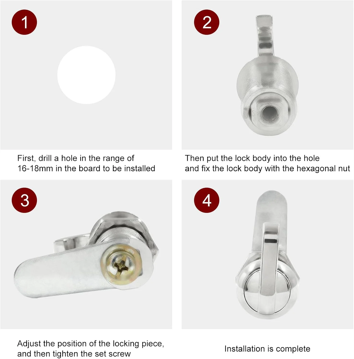قفل کمری اهرمی بدون کلید Unlorspy، آلیاژ روی با روکش کروم، مناسب برای RV، کمپر، قایق و کشو، 5 عددی قفل کمری اهرمی بدون کلید Unlorspy، آلیاژ روی با روکش کروم، مناسب برای RV، کمپر، قایق و کشو، 5 عددی