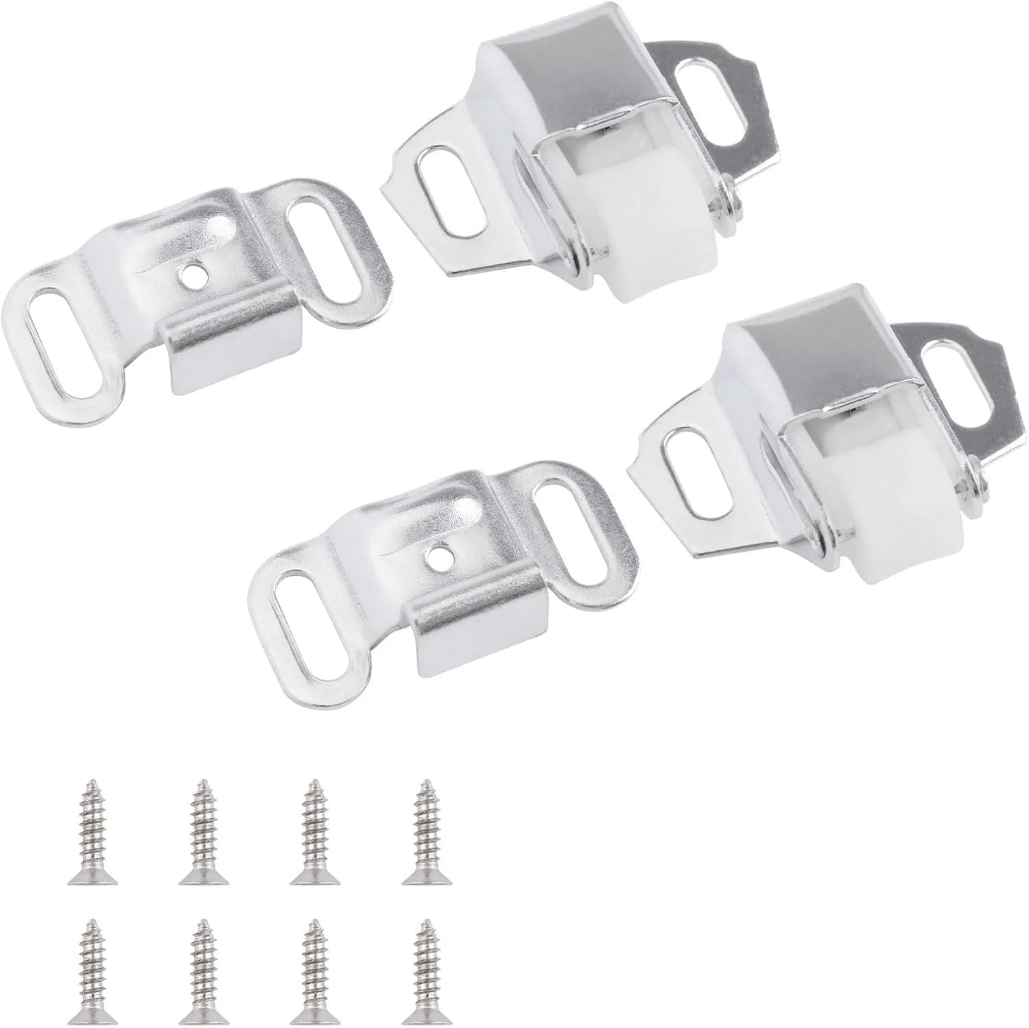 مجموعه 2 عددی قفل غلتکی جایگزین درب صندوق پستی UFURMATE با پیچ و برچسب اعداد، قفل درب فنری تک غلتکی برای کابینت، کمد، کشو، RV (نقره ای)