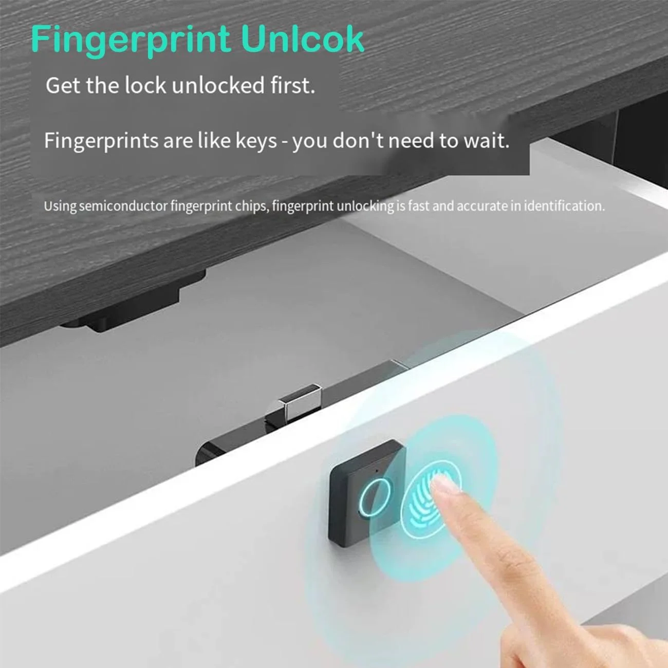 قفل الکترونیکی اثر انگشتی هوشمند کابینت UanTii، قفل کشو برای کابینت درب چوبی با شارژ اضطراری (اثر انگشت) قفل الکترونیکی اثر انگشتی هوشمند کابینت UanTii، قفل کشو برای کابینت درب چوبی با شارژ اضطراری (اثر انگشت)