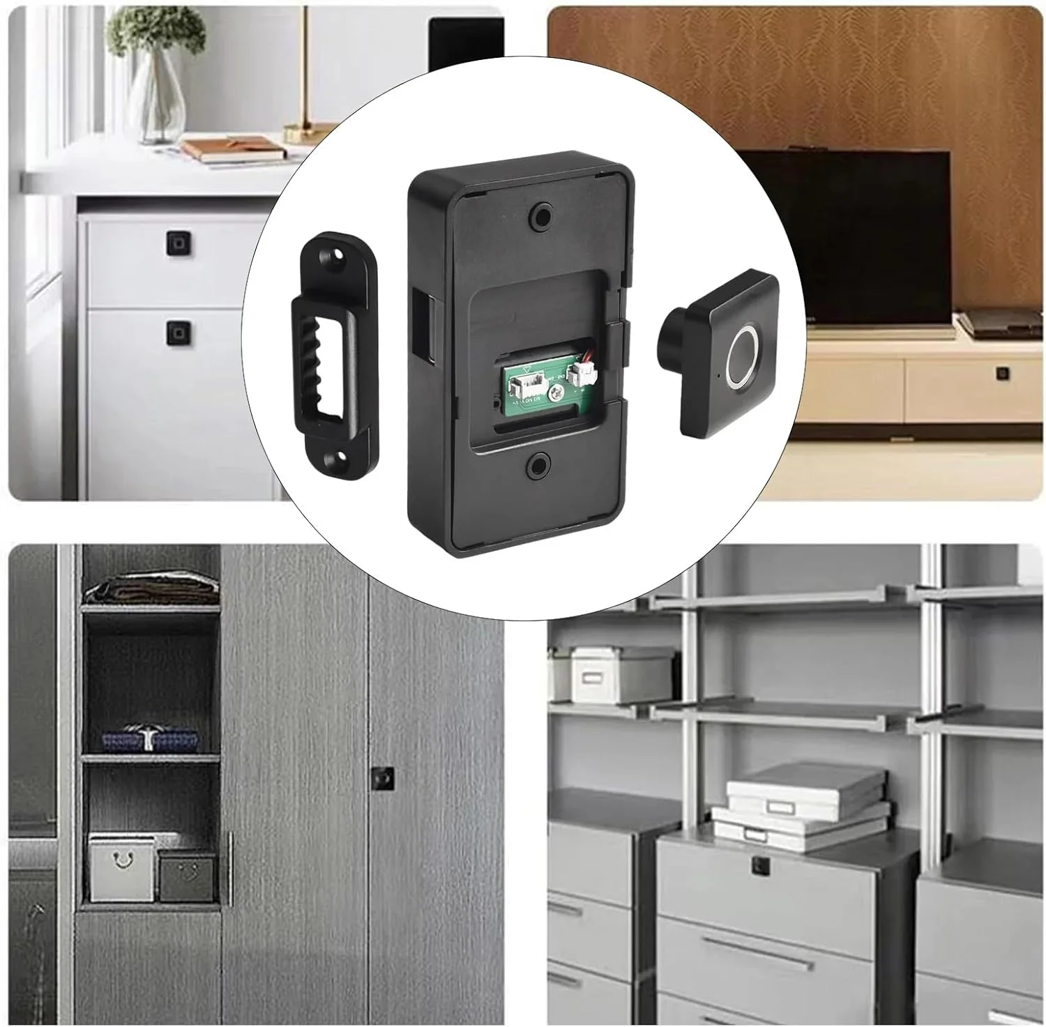 قفل الکترونیکی اثر انگشتی هوشمند کابینت UanTii، قفل کشو برای کابینت درب چوبی با شارژ اضطراری (اثر انگشت) قفل الکترونیکی اثر انگشتی هوشمند کابینت UanTii، قفل کشو برای کابینت درب چوبی با شارژ اضطراری (اثر انگشت)