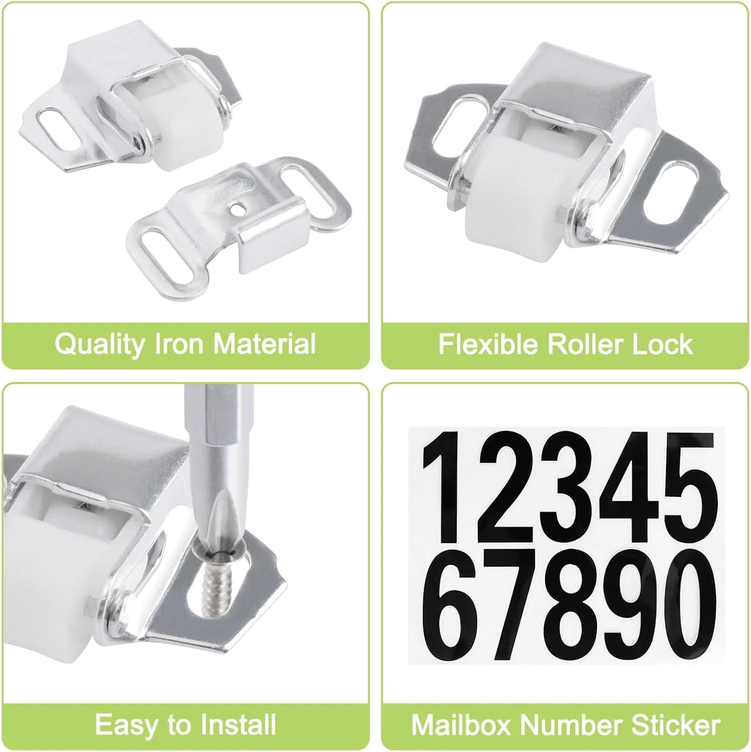 مجموعه 2 عددی قفل غلتکی جایگزین درب صندوق پستی UFURMATE با پیچ و برچسب اعداد، قفل درب فنری تک غلتکی برای کابینت، کمد، کشو، RV (نقره ای) مجموعه 2 عددی قفل غلتکی جایگزین درب صندوق پستی UFURMATE با پیچ و برچسب اعداد، قفل درب فنری تک غلتکی برای کابینت، کمد، کشو، RV (نقره ای)