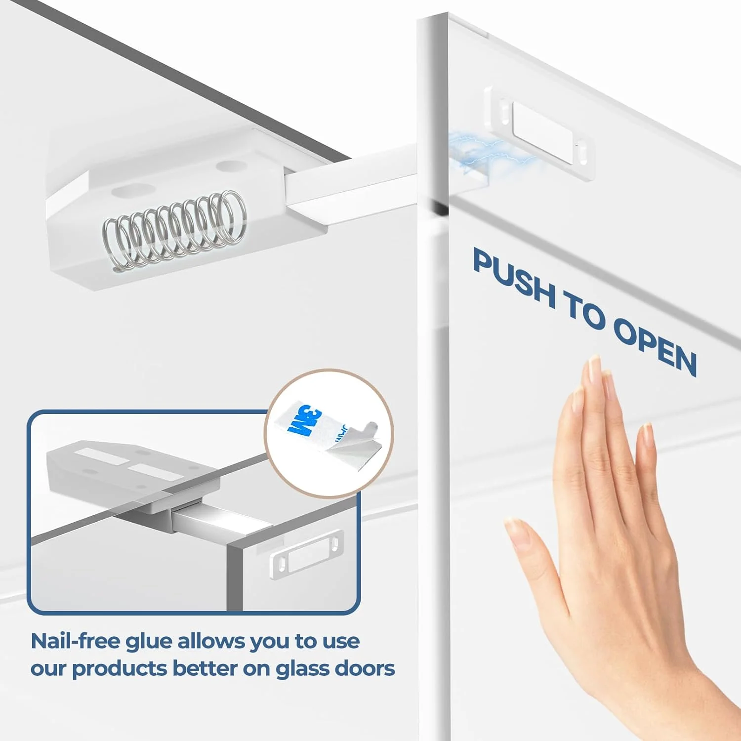 قفل فشاری مغناطیسی Tonitrui بدون نیاز به نصب با میخ، قفل لمسی مغناطیسی سنگین برای درب های بزرگ، قفل فشاری کشو آشپزخانه، قفل فشاری (سفید، بسته 4 عددی) قفل فشاری مغناطیسی Tonitrui بدون نیاز به نصب با میخ، قفل لمسی مغناطیسی سنگین برای درب های بزرگ، قفل فشاری کشو آشپزخانه، قفل فشاری (سفید، بسته 4 عددی)