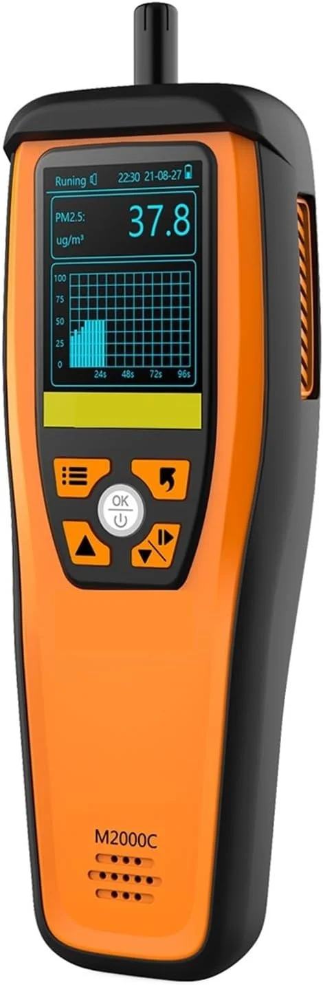 دستگاه مانیتور کیفیت هوا، دستگاه مانیتور کیفیت هوای حرفه ای M2000C برای اندازه گیری دی اکسید کربن PM2.5 PM10 و تست دما و رطوبت در فضاهای داخلی و خارجی، برای استفاده خانگی