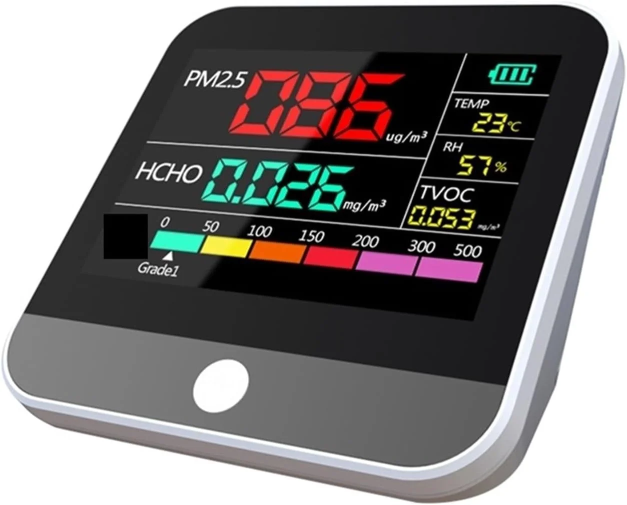 دستگاه مانیتور کیفیت هوا، دستگاه مانیتور کیفیت هوای داخلی، دستگاه مانیتور PM2.5/PM1/PM10، دستگاه تست فرمالدئید و ترکیبات آلی فرار، دستگاه تست کیفیت هوا، عمر باتری طولانی