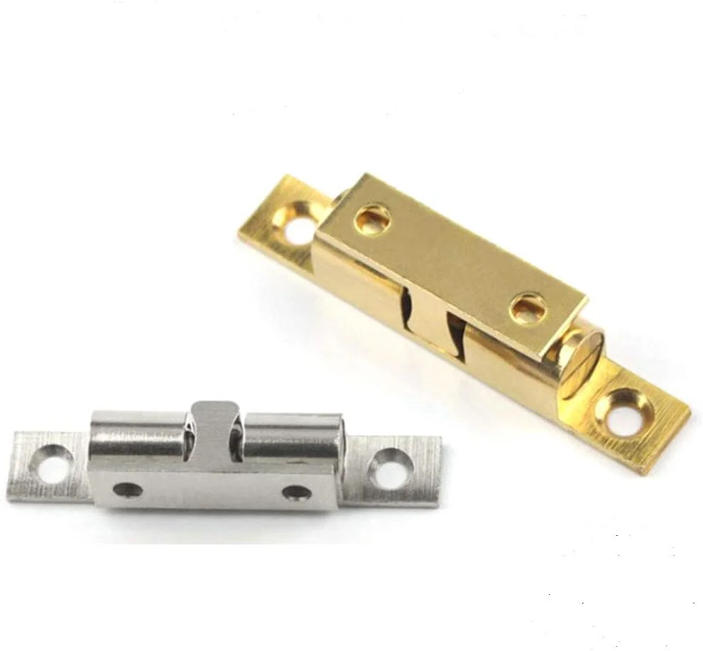 قفل توپی فشاری با 4 سایز، جنس مس، قابل تنظیم، قفل دو توپی غلطکی برای اتصالات مبلمان، قفل درب کابینت، کمد و جالباسی