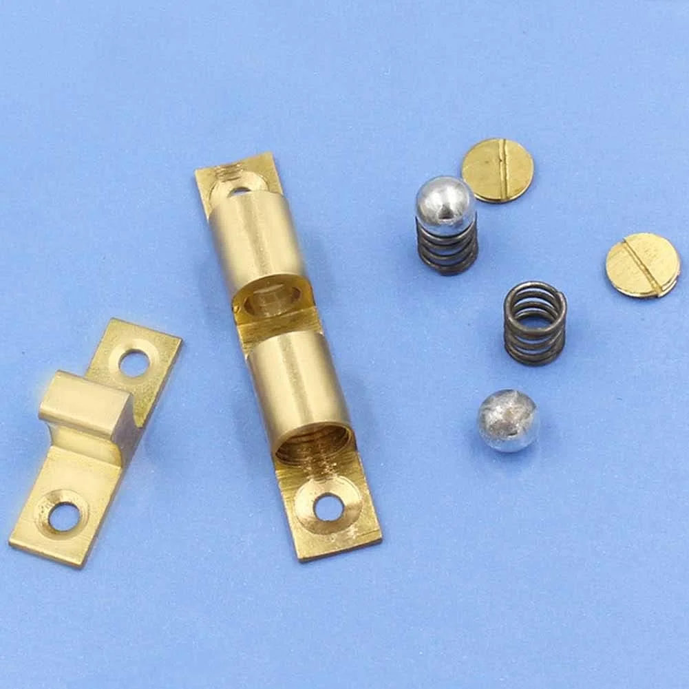 گیره غلتکی دو توپی کابینت Teensery، جنس برنجی، مناسب درب کابینت، سخت افزار مبلمان، مناسب برای درب کمد و کابینت، طول 47 میلی متر، 4 عدد