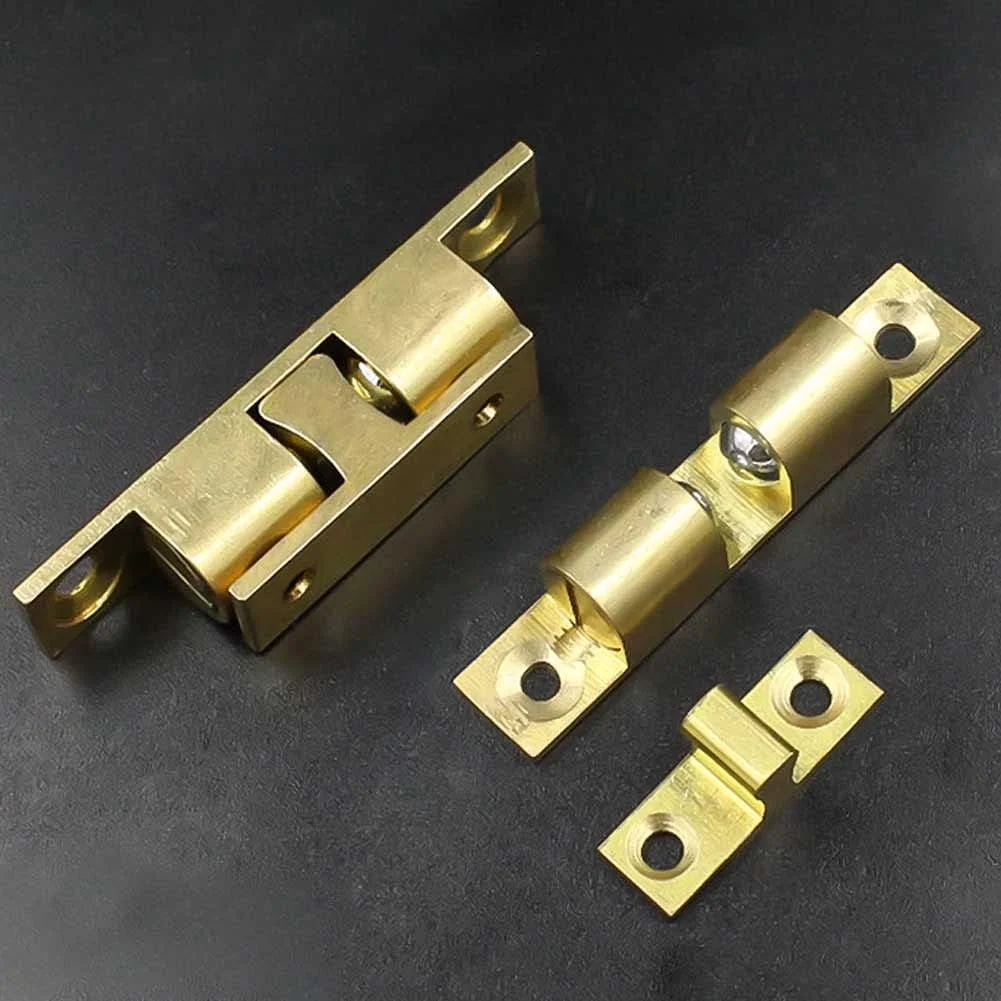 گیره غلتکی دو توپی کابینت Teensery، جنس برنجی، مناسب درب کابینت، سخت افزار مبلمان، مناسب برای درب کمد و کابینت، طول 47 میلی متر، 4 عدد