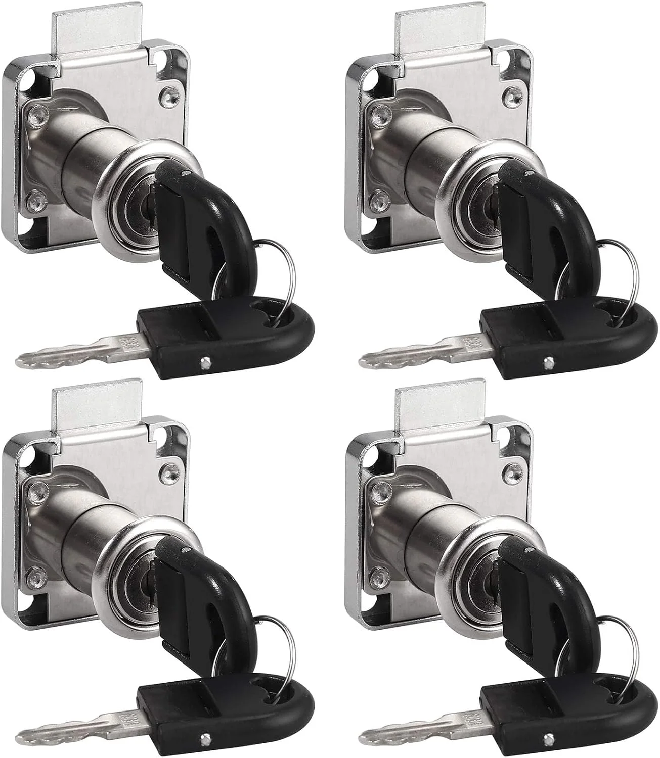 قفل مبلمان تزویق، قفل کشو کمد استوانه ای 4 عددی، قفل کشو با 8 کلید برای کشو کمد اداری خانگی صندوق پستی