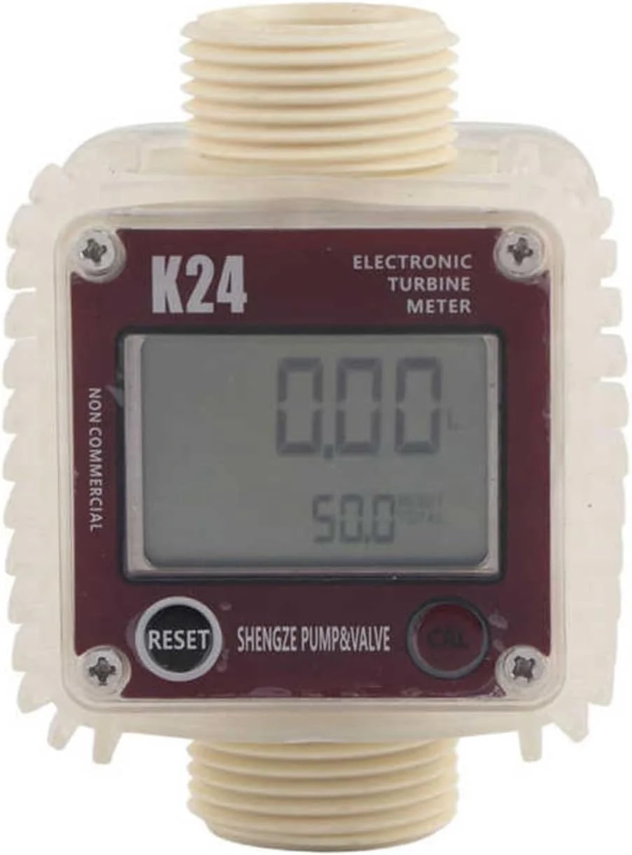 فلومتر آب، 1 عدد K24 دیجیتال برای نفت و سوخت، اندازه گیری مواد شیمیایی مایع آب فراصوت گرم در صنایع تجاری (عمودی قرمز)