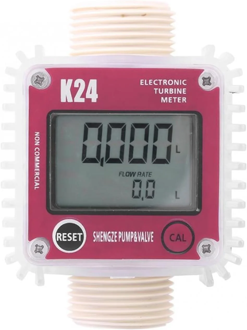 فلومتر آب، 1 عدد K24 دیجیتال برای نفت و سوخت، اندازه گیری مواد شیمیایی مایع آب فراصوت گرم در صنایع تجاری (عمودی قرمز)