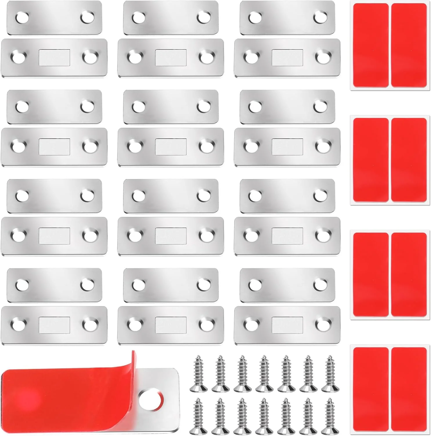 ست 12 عددی مگنت کابینت استیل ضد زنگ Swpeet، مگنت فوق العاده نازک درب کابینت با چسب برای درب کشویی، بستن درب کابینت آشپزخانه، درب کمد ست 12 عددی مگنت کابینت استیل ضد زنگ Swpeet، مگنت فوق العاده نازک درب کابینت با چسب برای درب کشویی، بستن درب کابینت آشپزخانه، درب کمد