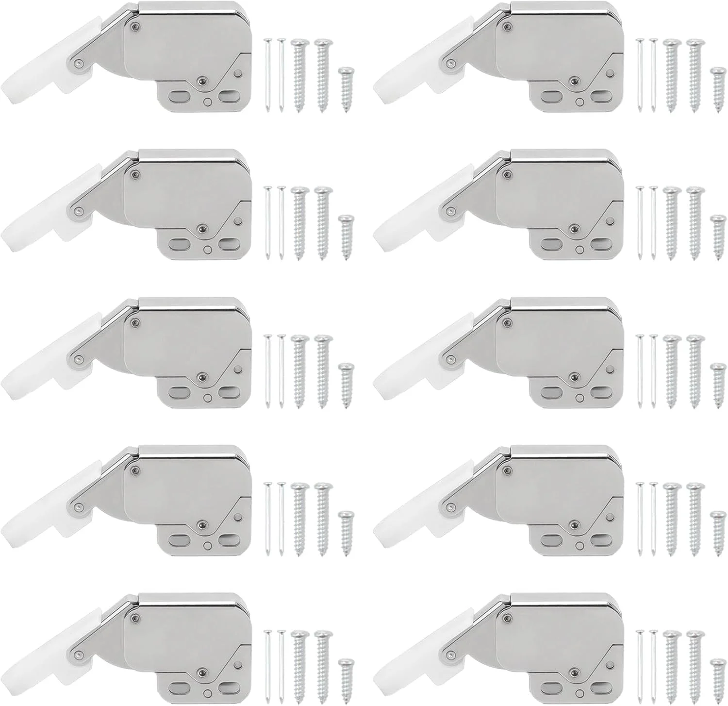 بسته 10 عددی بست فنری Sxutop، قفل فشاری مینیاتوری، بست فنری، بست مبلمان، قفل فشاری با پیچ، بست درب، بست فشاری برای درب کابینت، کابینت آشپزخانه، پنجره ها