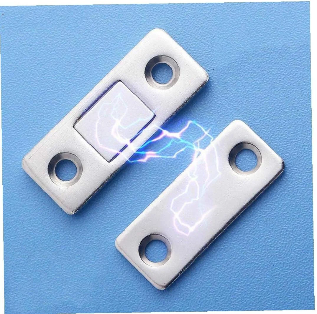 ست 2 عددی قفل مگنتی قوی درب، مگنت درب برای کابینت و کمد مبلمان به همراه پیچ، فوق العاده نازک ست 2 عددی قفل مگنتی قوی درب، مگنت درب برای کابینت و کمد مبلمان به همراه پیچ، فوق العاده نازک