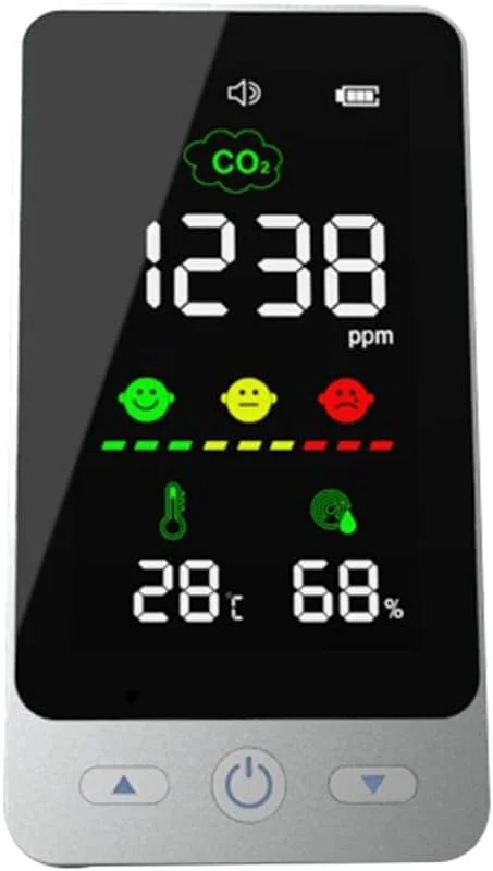 دستگاه DM128 برای اندازه گیری دی اکسید کربن، مانیتور کیفیت هوای داخلی، صفحه نمایش LCD، آشکارساز دما و رطوبت دی اکسید کربن، آشکارساز رطوبت NDIR، شمارنده برای خانه، دمای داخلی دستگاه DM128 برای اندازه گیری دی اکسید کربن، مانیتور کیفیت هوای داخلی، صفحه نمایش LCD، آشکارساز دما و رطوبت دی اکسید کربن، آشکارساز رطوبت NDIR، شمارنده برای خانه، دمای داخلی