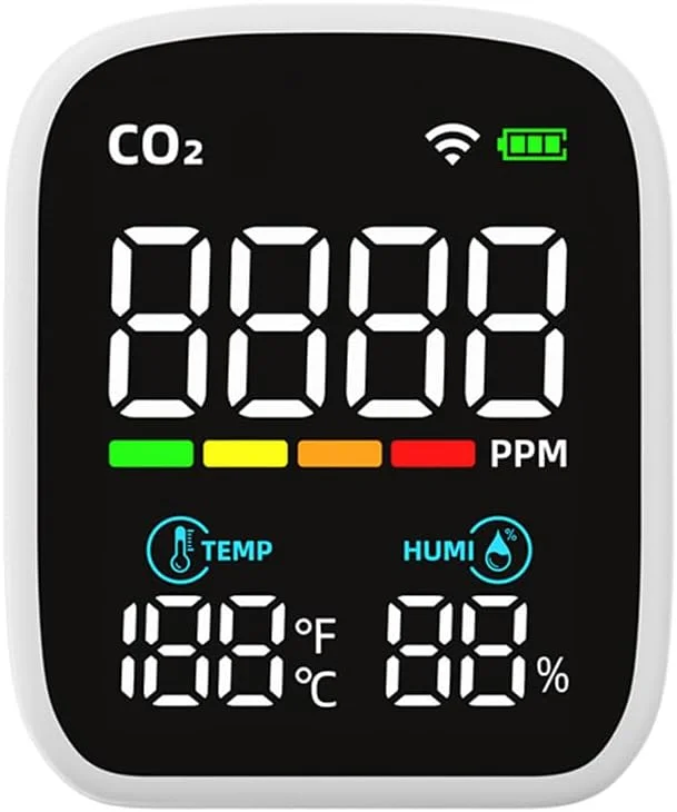 ردیاب بیسیم دیاکسید کربن، دستگاه تست دیاکسید کربن قابل حمل چند منظوره برای نظارت بر دما و رطوبت و سنسور NDIR با قابلیت دسترسی به دادههای برنامه، برای نظارت بر کیفیت هوای داخلی ردیاب بیسیم دیاکسید کربن، دستگاه تست دیاکسید کربن قابل حمل چند منظوره برای نظارت بر دما و رطوبت و سنسور NDIR با قابلیت دسترسی به دادههای برنامه، برای نظارت بر کیفیت هوای داخلی