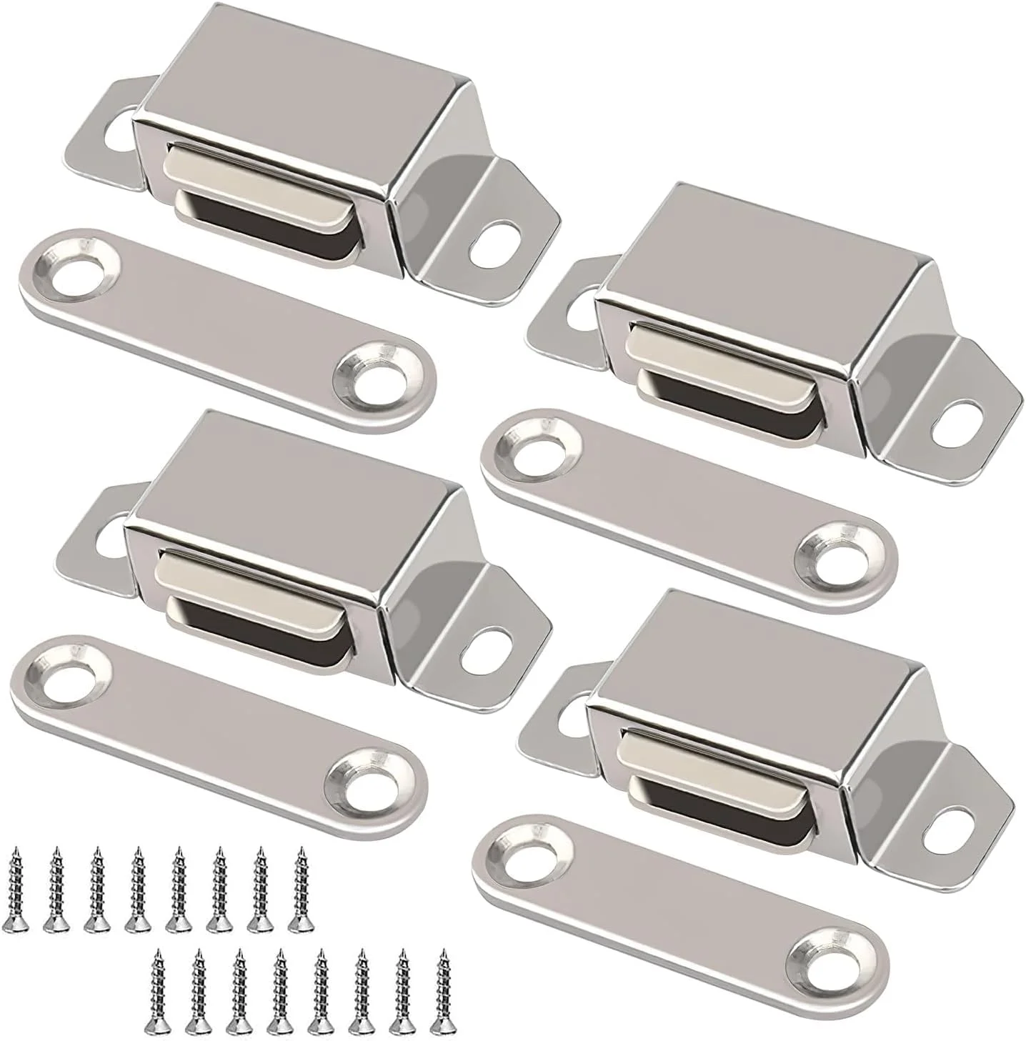 ست 4 عددی آهنربا استوکلا برای درب کابینت، آهنربای درب، بست مغناطیسی درب کابینت، بست مغناطیسی درب، استیل ضد زنگ قوی برای مبلمان، آشپزخانه، کشوها، درب بالکن، بست مغناطیسی