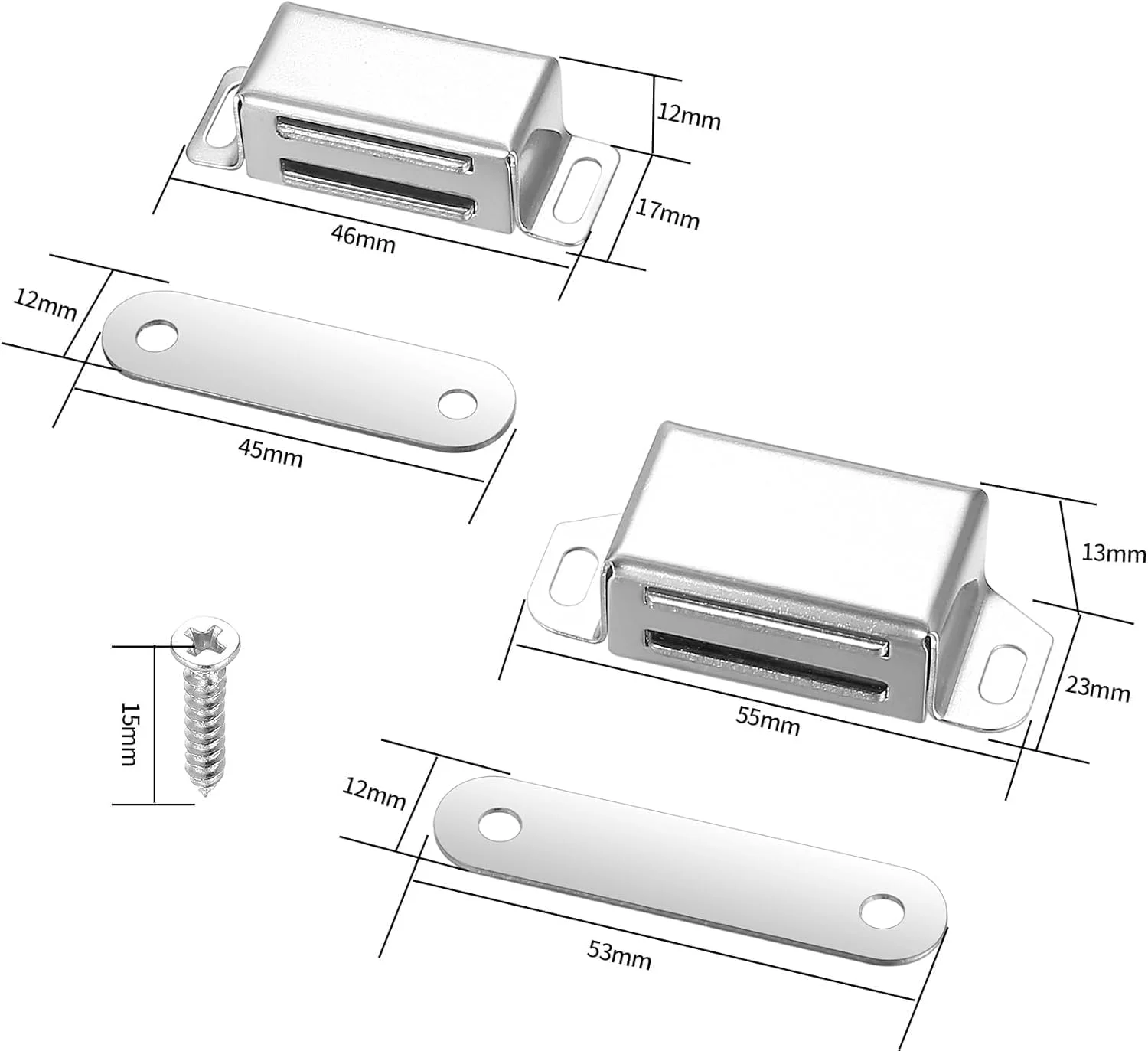 ست 4 عددی آهنربا استوکلا برای درب کابینت، آهنربای درب، بست مغناطیسی درب کابینت، بست مغناطیسی درب، استیل ضد زنگ قوی برای مبلمان، آشپزخانه، کشوها، درب بالکن، بست مغناطیسی